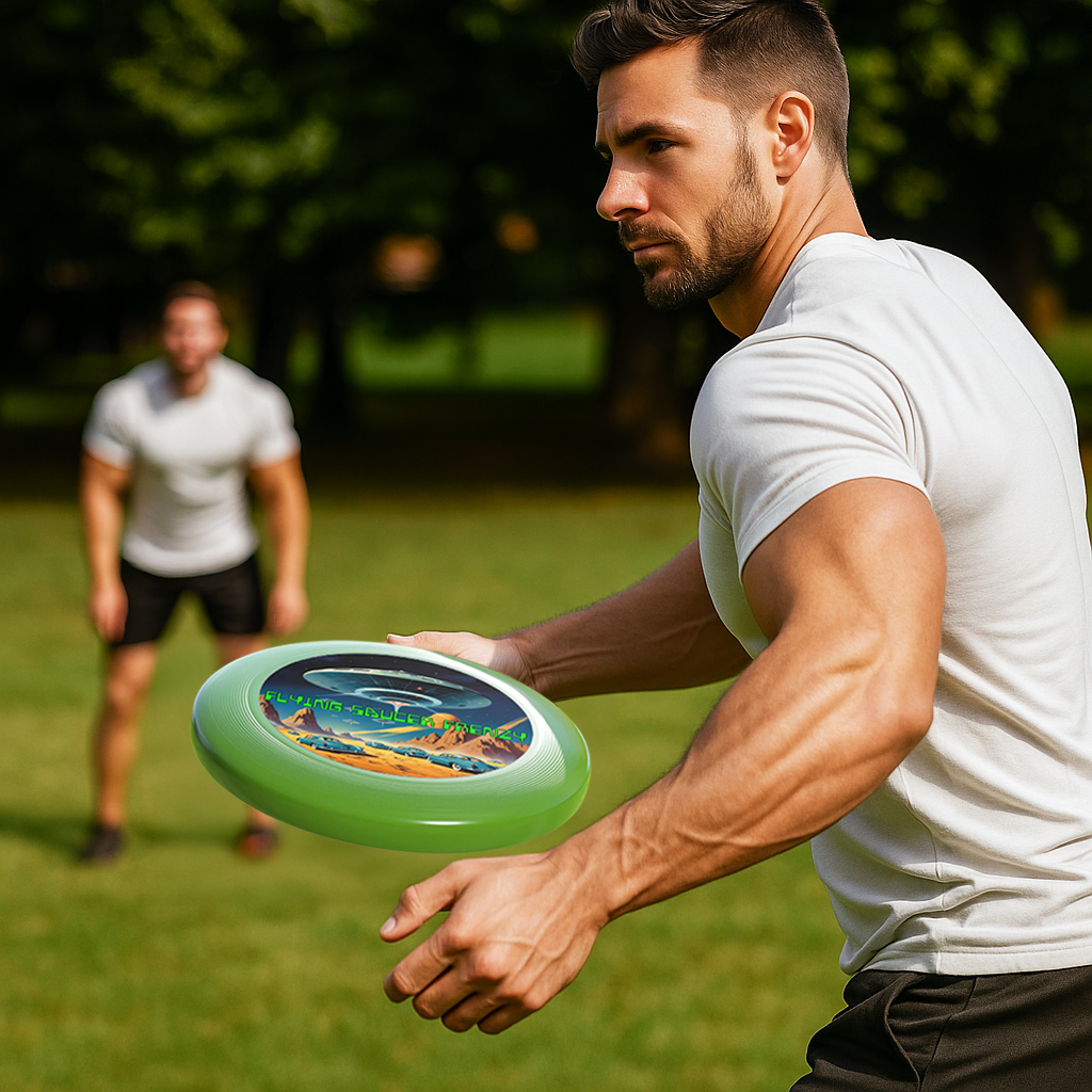 Flying Saucer Frenzy Frisbee – ‘50s-Inspired Design (Durable Plastic)