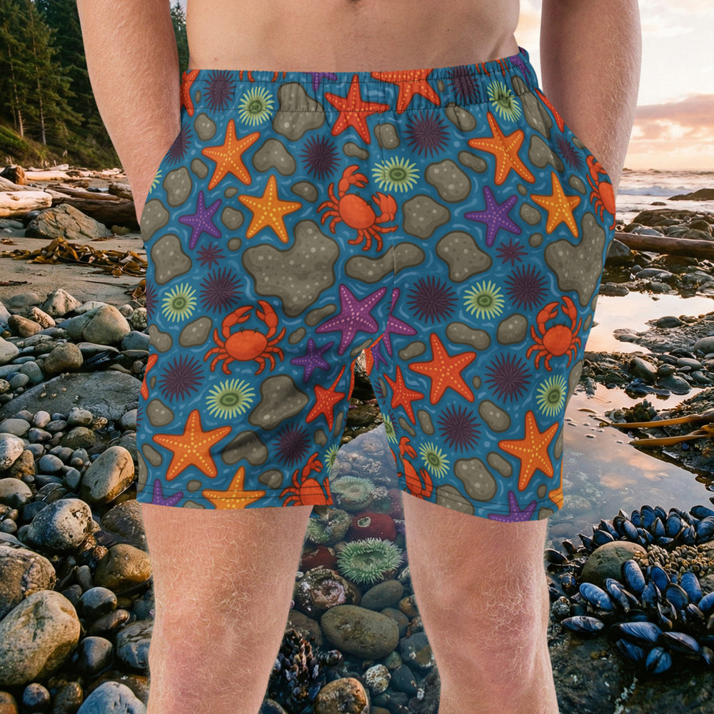 Tidepool Trek Swim Trunks – Recycled Beach-Ready Board Shorts (UPF 50+, Anti-Chafe Liner)