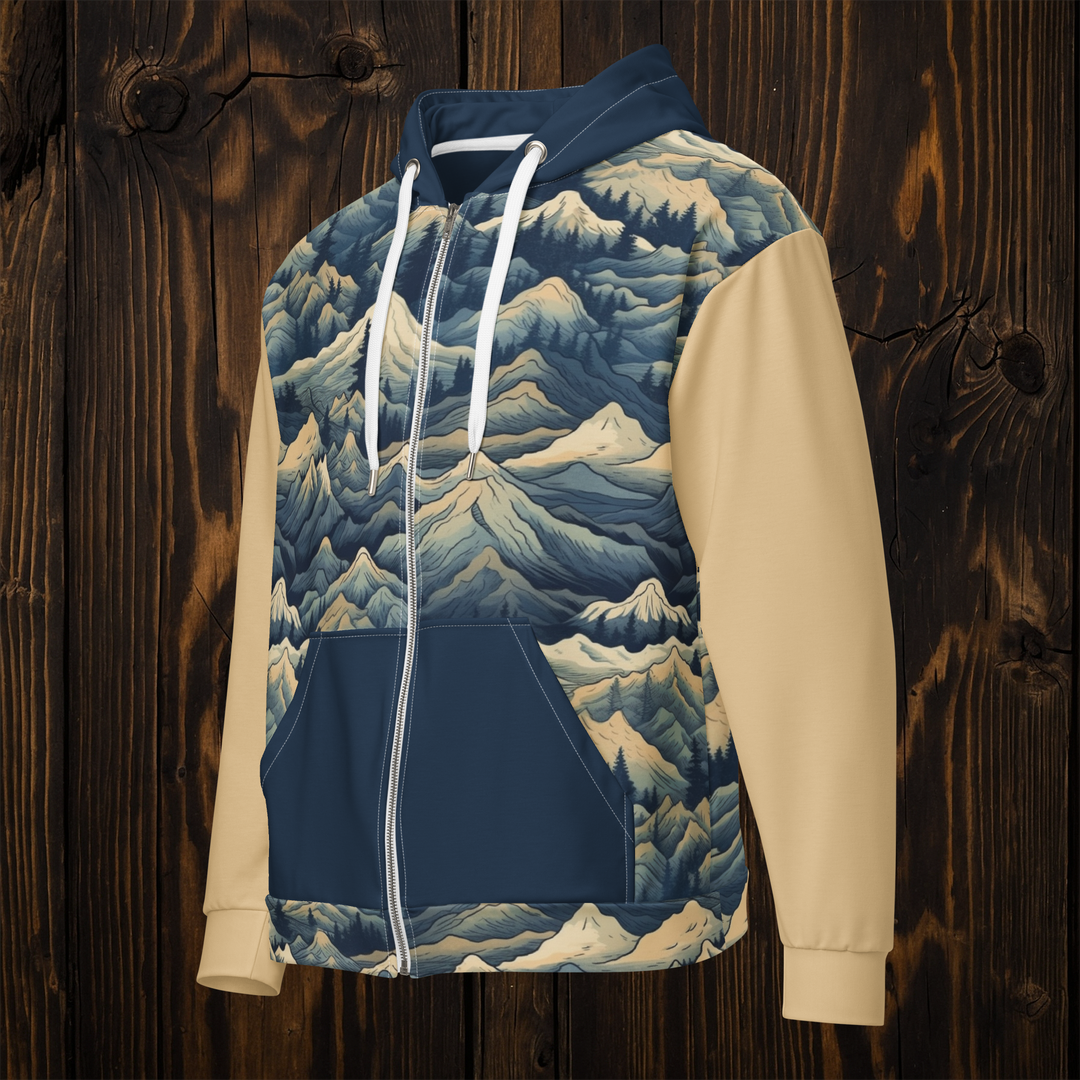 Vintage Olympic Mountains Recycled Zip Hoodie