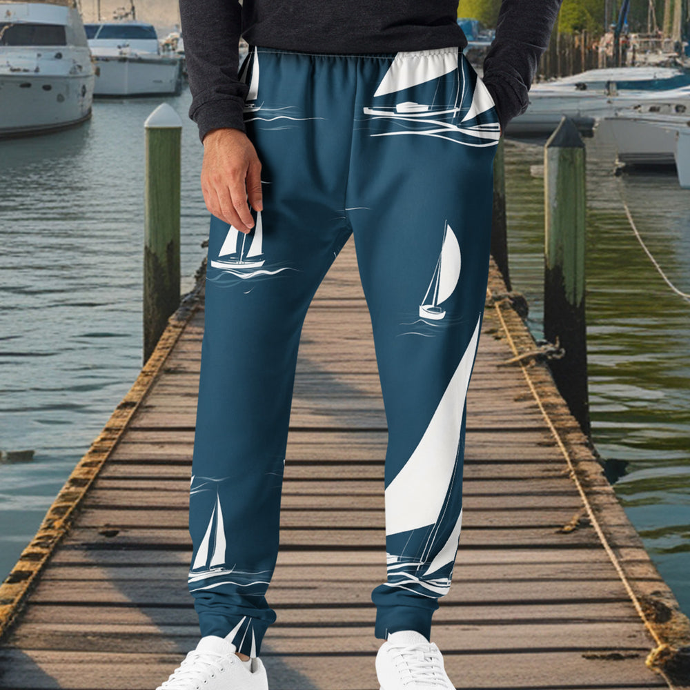 Wave Runners Joggers – Sailboat Design (Recycled Fabric)