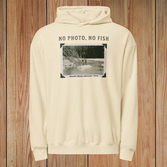 The Queets River "No Photo, No Fish" Lightweight Hoodie