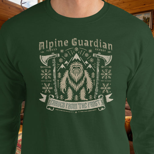 Alpine Guardian Long Sleeve – Sasquatch Carved from the Frost