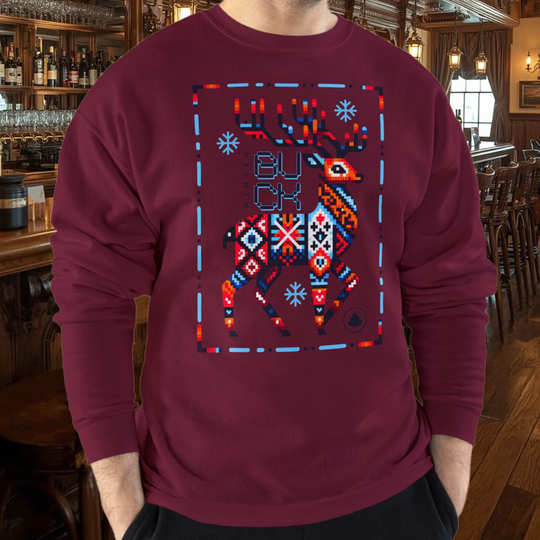 Winter Buck EcoSmart Crewneck – Mythic Fair Isle Elk