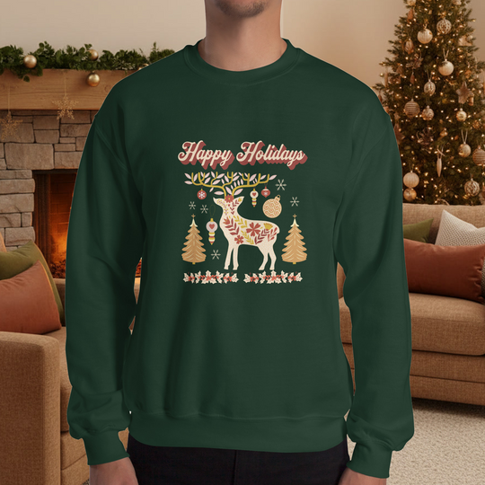 Mythic Holidays Crewneck – Antlered Elk Classic Fit