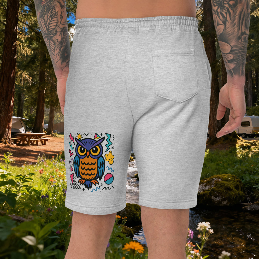 Owl Daze Fleece Shorts – 90s-Style Men’s Lounge Shorts