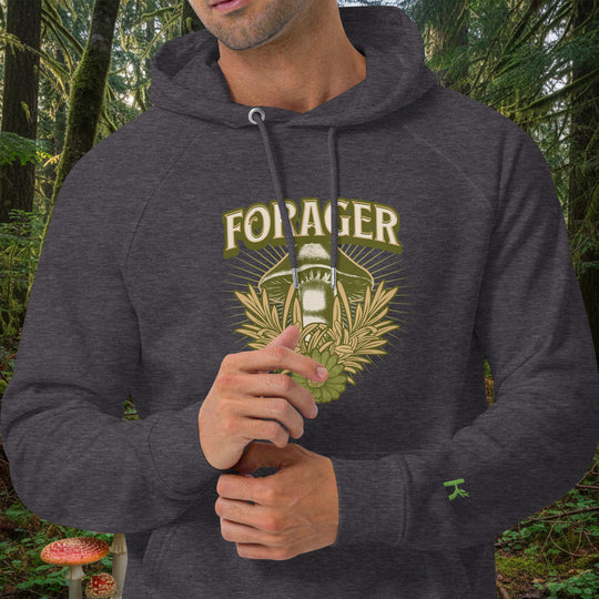 Forager Hoodie – Eco Raglan Mushroom Pullover (Organic Cotton, Brushed Lining)