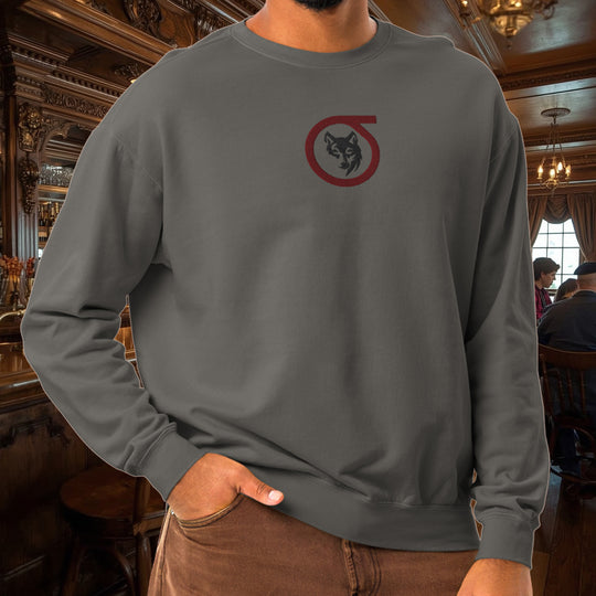 Sigma Wolf Crewneck – Embroidered Hunter Fleece