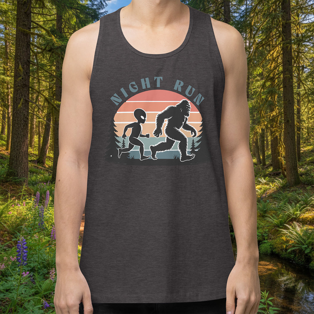 Night Run Tank – Sasquatch &amp; Alien Trail Premium Muscle Shirt