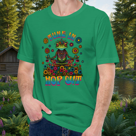 "Tune In, Hop Out" Tee – Psychedelic Frog Lotus