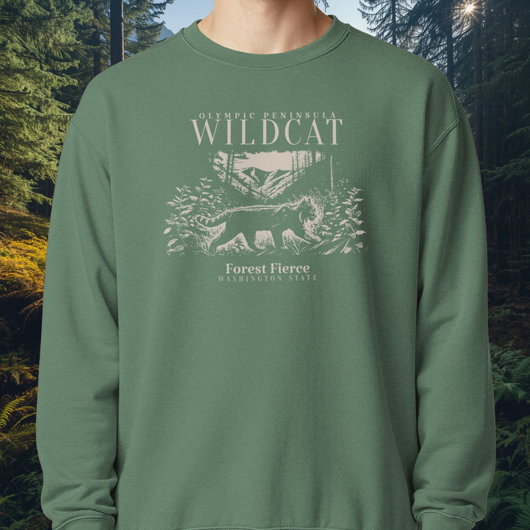 Olympic Wildcat Fleece Crewneck—Forest Fierce