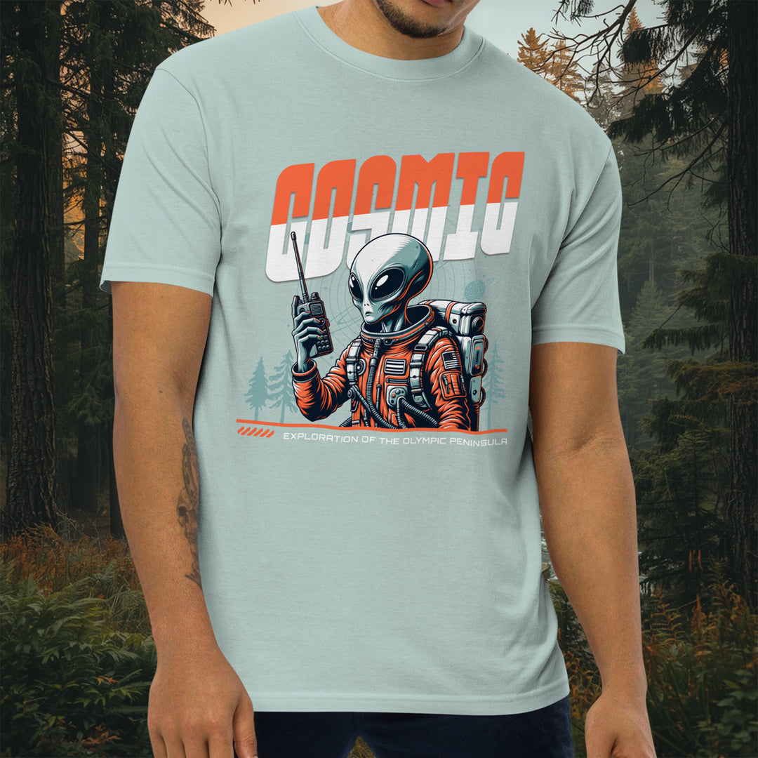 Cosmic Exploration Tee – Olympic Peninsula Alien Design