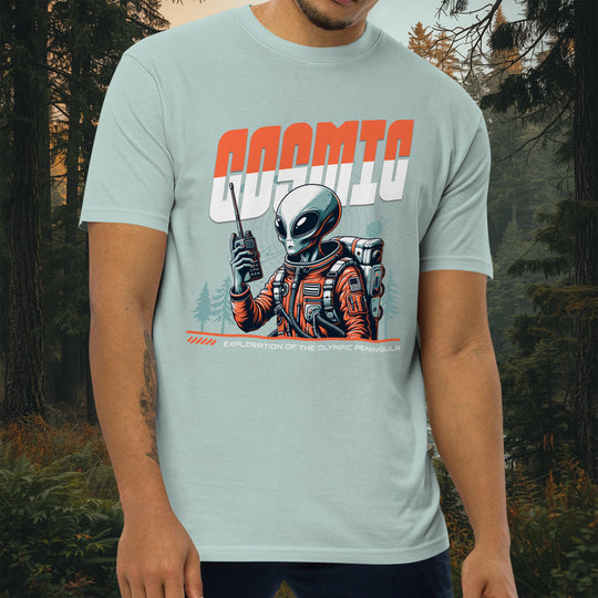 Cosmic Exploration Tee – Olympic Peninsula Alien Design