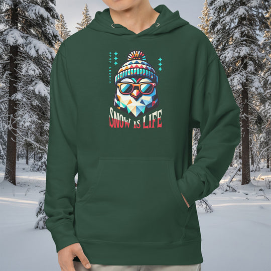 Snow is Life Hoodie – Stay Frosty Geometric Penguin