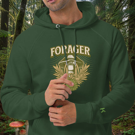 Forager Hoodie – Eco Raglan Mushroom Pullover (Organic Cotton, Brushed Lining)