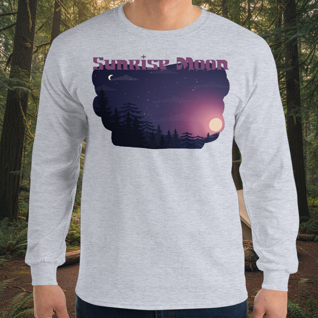 Sunrise Moon Long-Sleeve Tee – Peninsula Night Sky Cotton Shirt