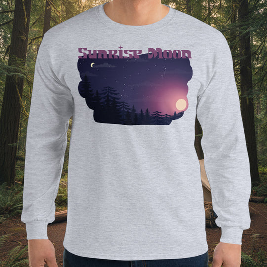 Sunrise Moon Long-Sleeve Tee – Peninsula Night Sky Cotton Shirt