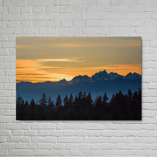 Olympic Alpine Sunset Wall Art - Glossy Metal Print