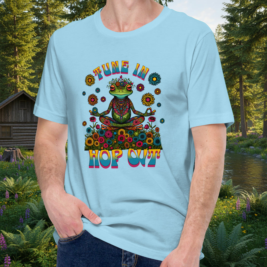 "Tune In, Hop Out" Tee – Psychedelic Frog Lotus