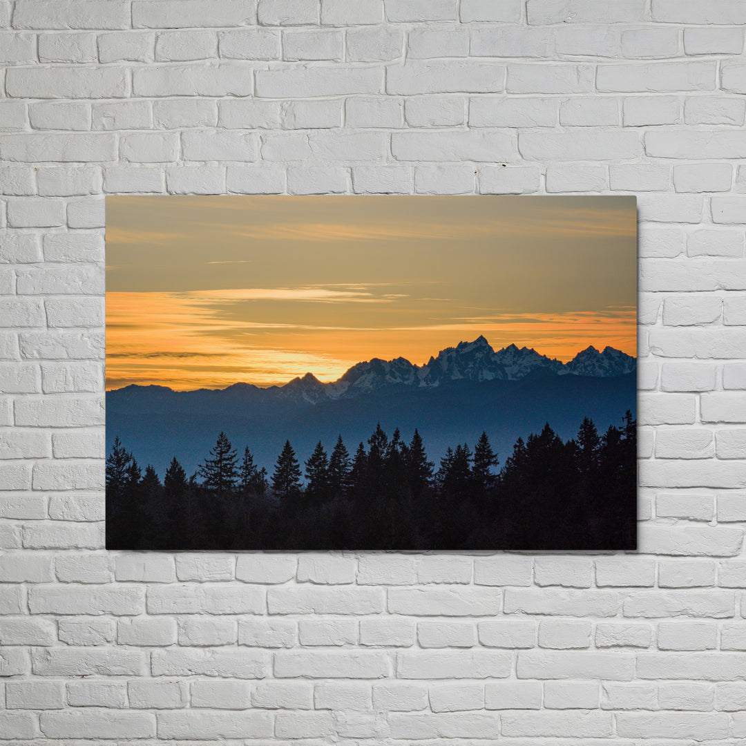 Olympic Alpine Sunset Wall Art - Glossy Metal Print