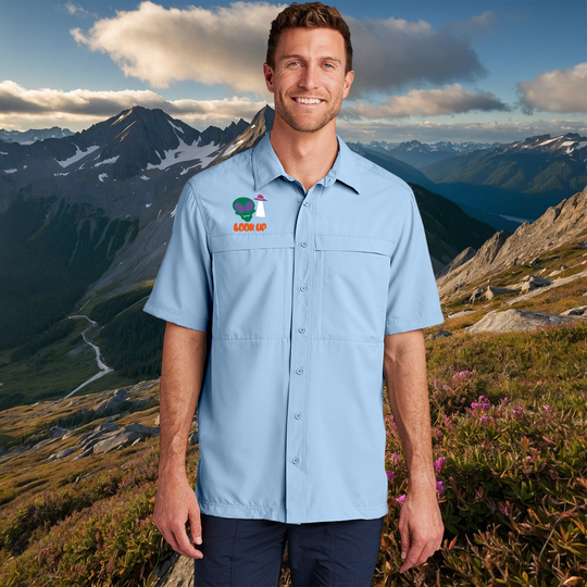 "Look Up" Embroidered Alien UV Shirt – Moisture-Wicking