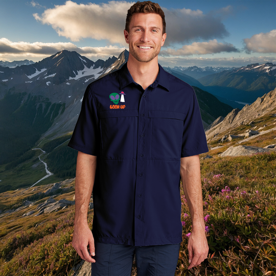 "Look Up" Embroidered Alien UV Shirt – Moisture-Wicking
