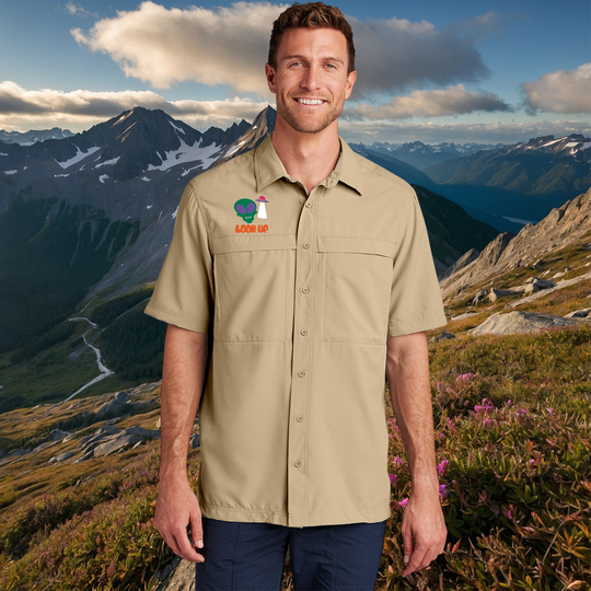 "Look Up" Embroidered Alien UV Shirt – Moisture-Wicking
