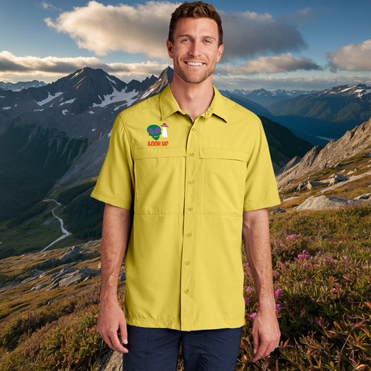 "Look Up" Embroidered Alien UV Shirt – Moisture-Wicking