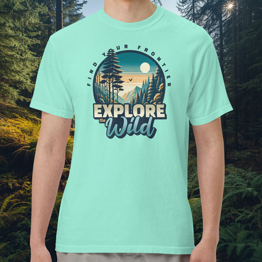 Explore the Wild T-Shirt – Mountain Scene