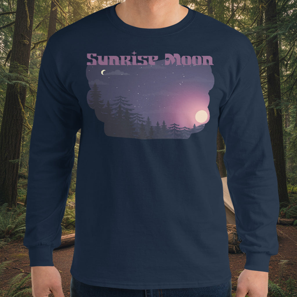 Sunrise Moon Long-Sleeve Tee – Peninsula Night Sky Cotton Shirt