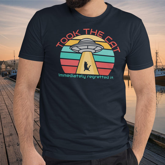 Took the Cat Organic Cotton Tee – UFO Abduction Regret Shirt