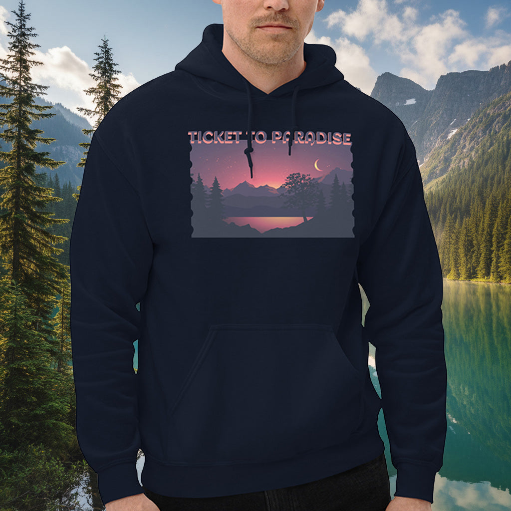 Ticket To Paradise Hoodie – Peninsula Sunset Lake Cotton Blend Pullover