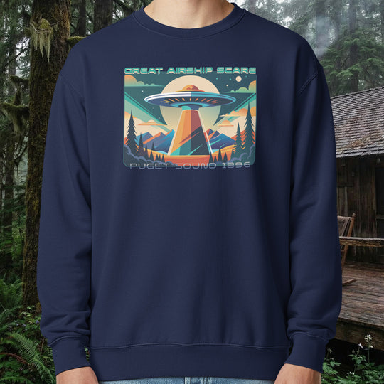 1896 Airship Scare Crewneck – Puget Sound Lore Fleece