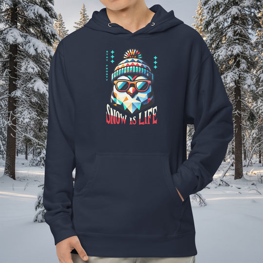Snow is Life Hoodie – Stay Frosty Geometric Penguin