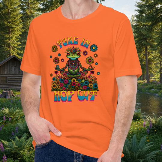 "Tune In, Hop Out" Tee – Psychedelic Frog Lotus