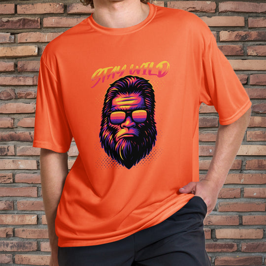 Stay Wild Bigfoot Performance Tee – Crew Neck (Moisture-Wicking, UPF 44+)