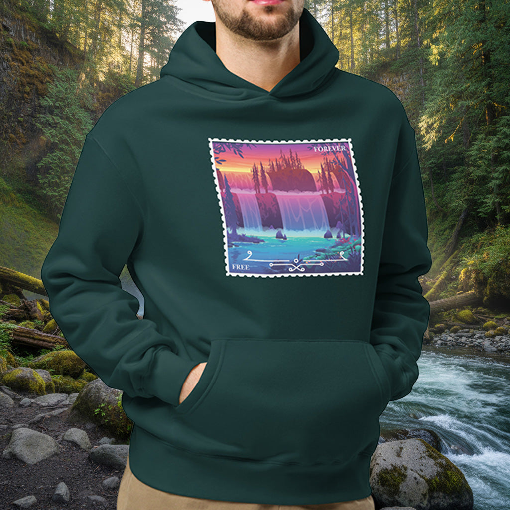 Free Forever Waterfall Hoodie – Oversized Peninsula Sunset Fleece Pullover
