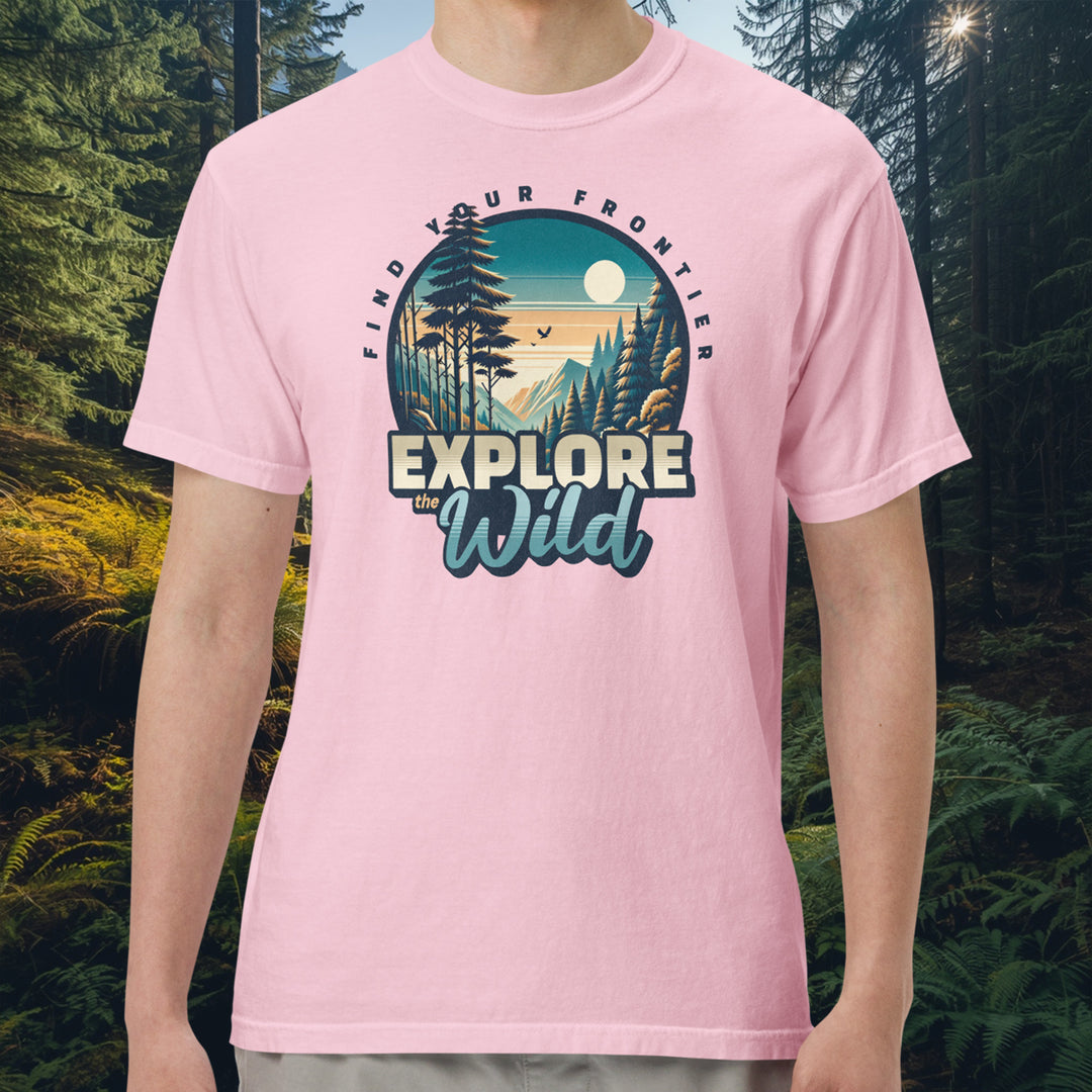 Explore the Wild T-Shirt – Mountain Scene