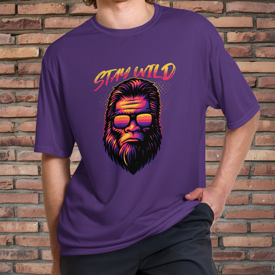 Stay Wild Bigfoot Performance Tee – Crew Neck (Moisture-Wicking, UPF 44+)