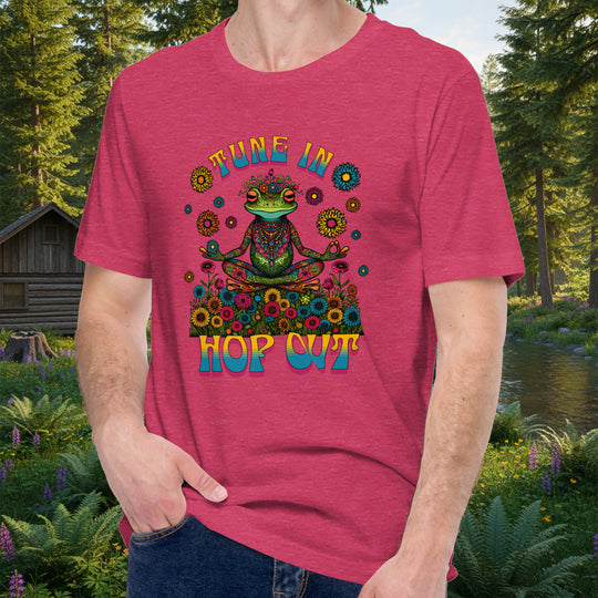 "Tune In, Hop Out" Tee – Psychedelic Frog Lotus