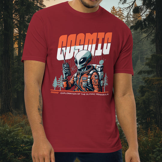 Cosmic Exploration Tee – Olympic Peninsula Alien Design