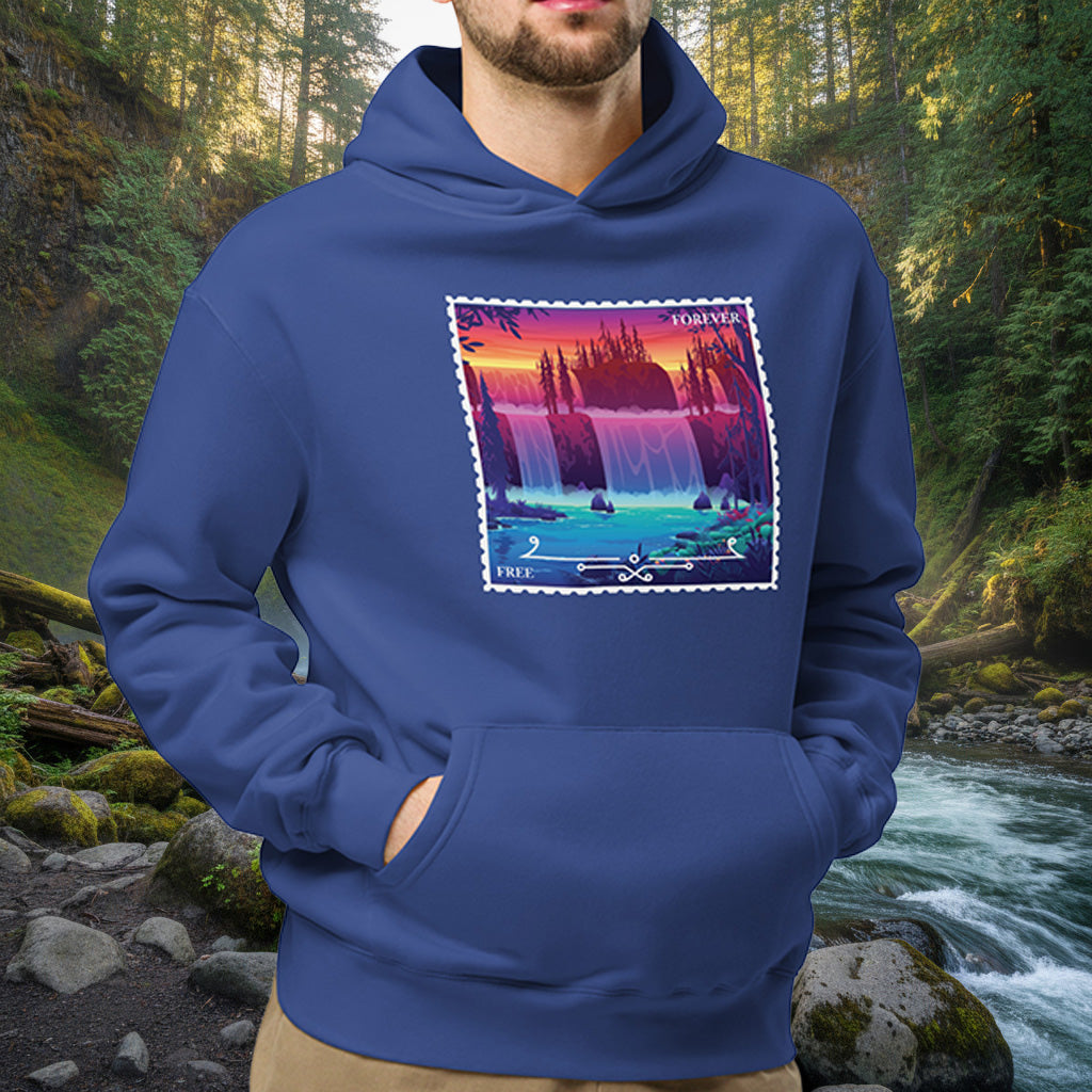 Free Forever Waterfall Hoodie – Oversized Peninsula Sunset Fleece Pullover