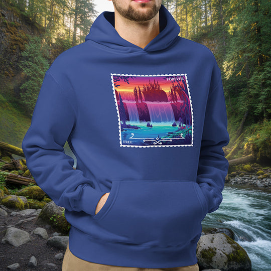 Free Forever Waterfall Hoodie – Oversized Peninsula Sunset Fleece Pullover