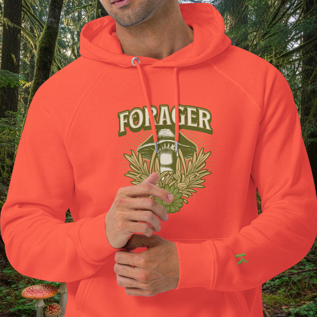 Forager Hoodie – Eco Raglan Mushroom Pullover (Organic Cotton, Brushed Lining)