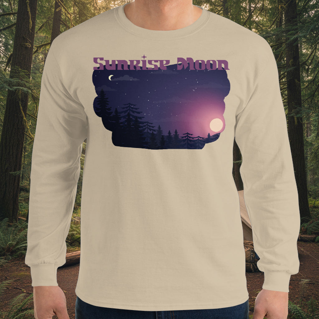 Sunrise Moon Long-Sleeve Tee – Peninsula Night Sky Cotton Shirt