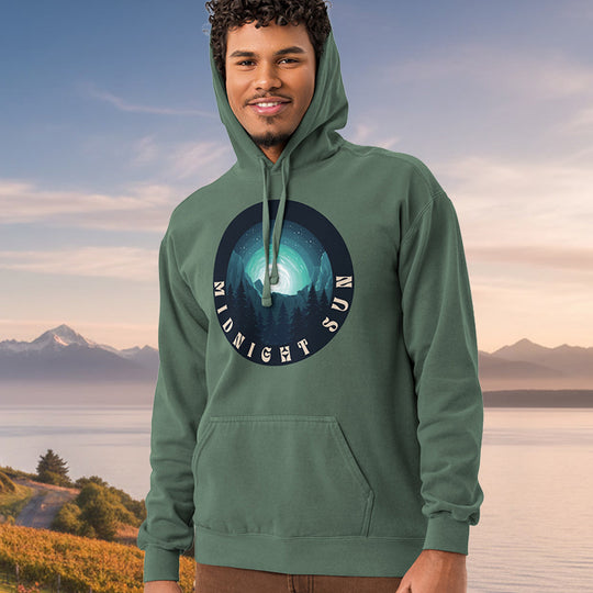 Midnight Sun Hoodie – Garment-Dyed Olympic Moonrise Pullover