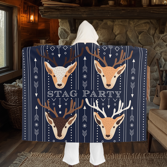 Stag Party Hooded Sherpa Blanket – Navigating the Cold Night