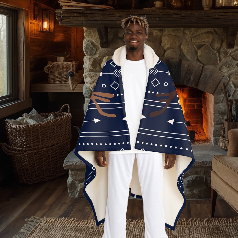 Stag Party Hooded Sherpa Blanket – Navigating the Cold Night