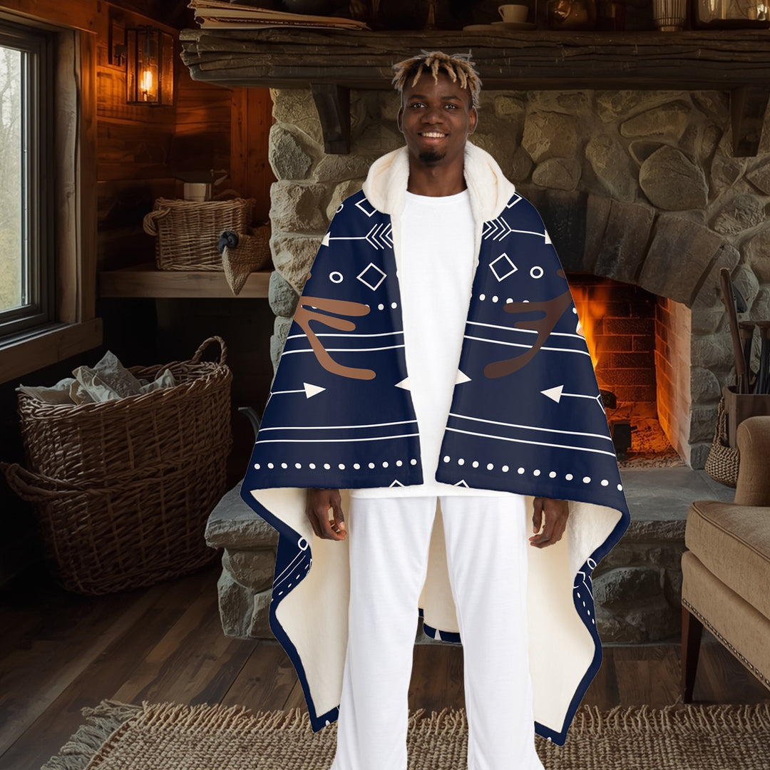 Stag Party Hooded Sherpa Blanket – Navigating the Cold Night