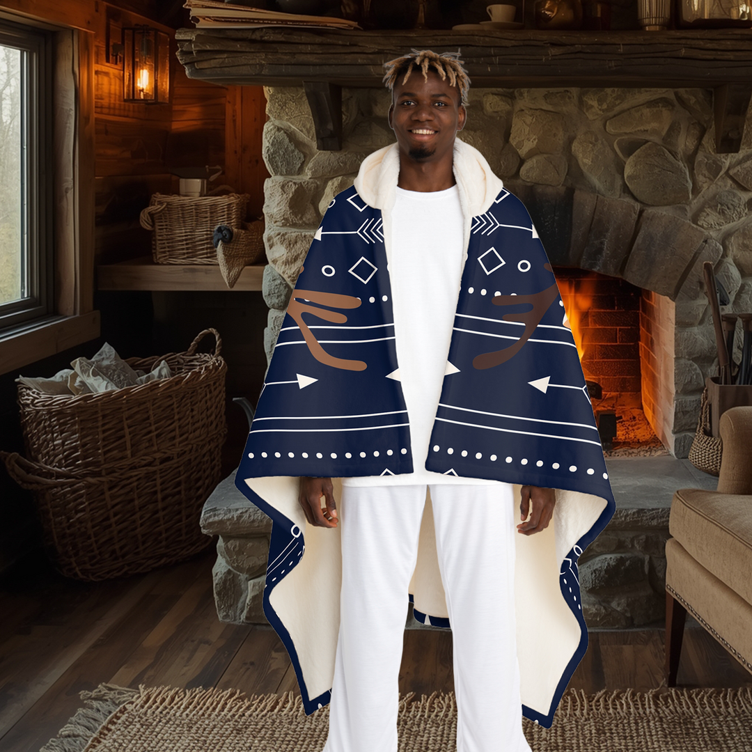 Stag Party Hooded Sherpa Blanket – Navigating the Cold Night