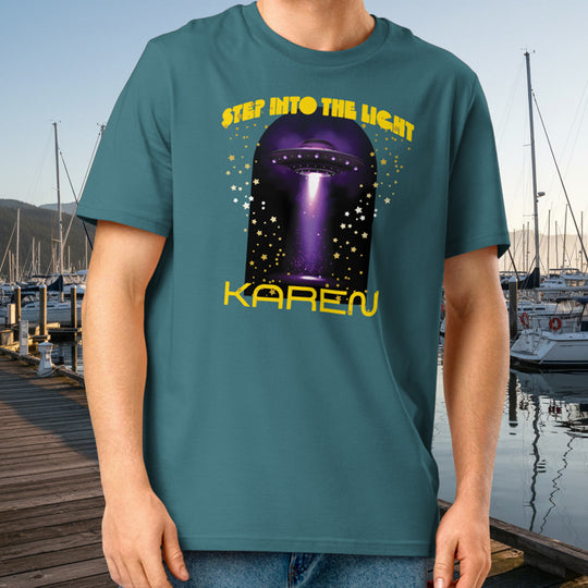 Step Into the Light UFO Tee – Organic Cotton Peninsula Abduction Graphic